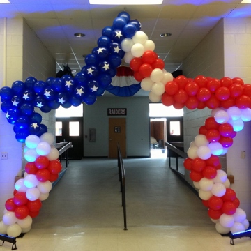 Lift Your Spirits Balloon Decor, American Flag Star - arches, McAllen, TX